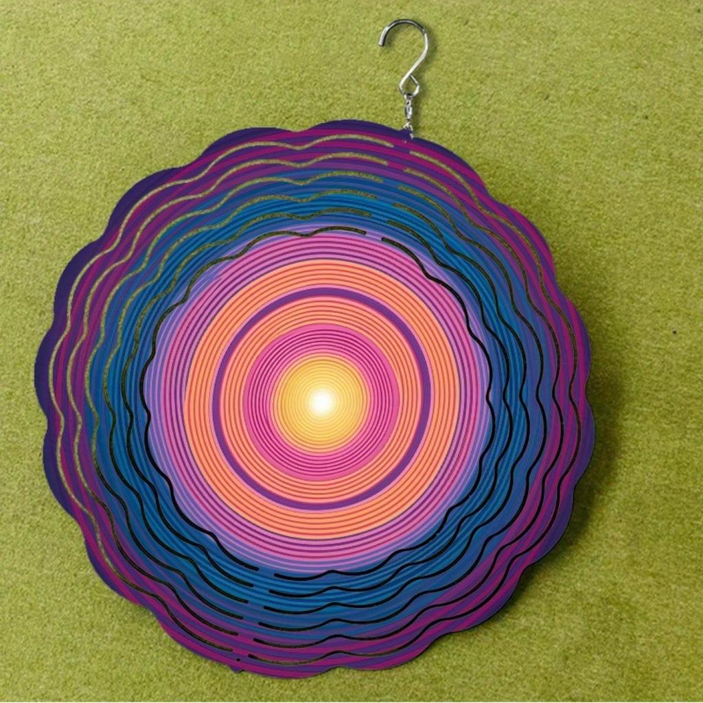 10-дюймовый подвесной ветряной спиннер с круговым дизайном, вращающийся на 360 градусов крючок для декора балкона, лужайки, сада, креативная идея для подарка