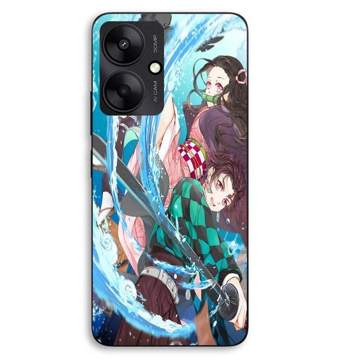Coque téléphone - MANIACASE - Xiaomi Redmi 13C 5G - Silicone TPU - Noir - Demon Slayer Tanjiro (n°8)