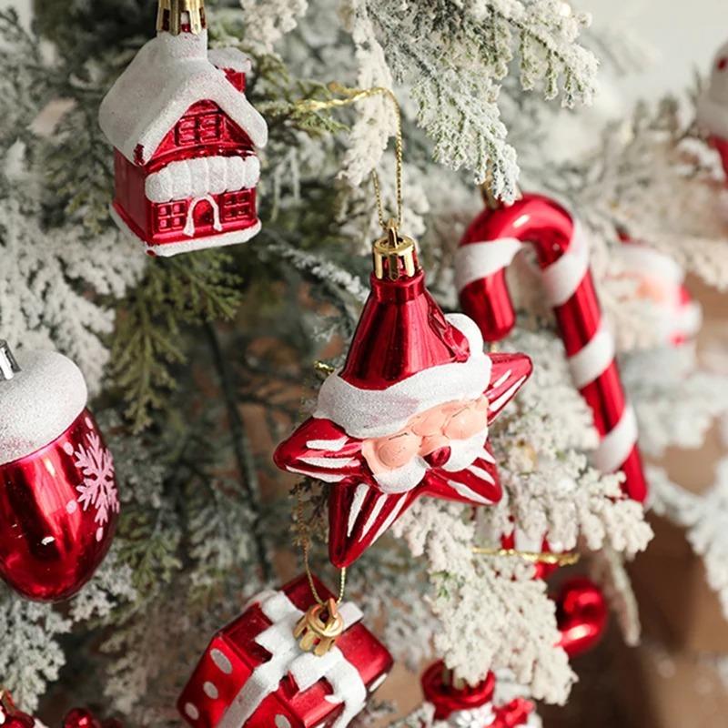 2 шт./набор Подвесное украшение на елку Красно-белая конфета-трость Подвеска Navidad Дом Рождественские подарки Новый год Рождественский декор 2026