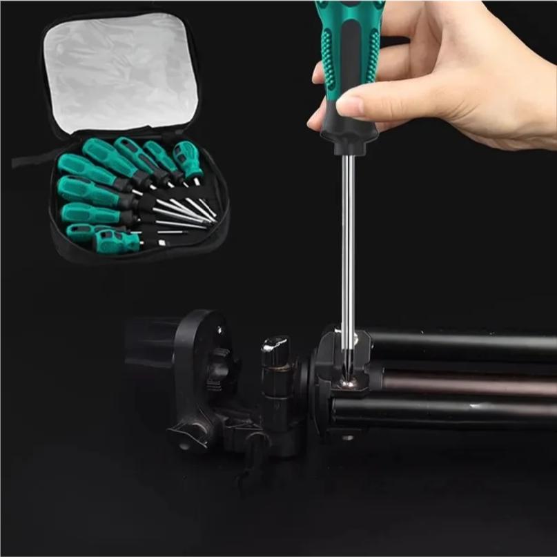 Набор отверток из 6 шт. с магнитными наконечниками, бытовой, многофункциональный, крестовая, плоская, ручной набор отверток, инструмент для обслуживания