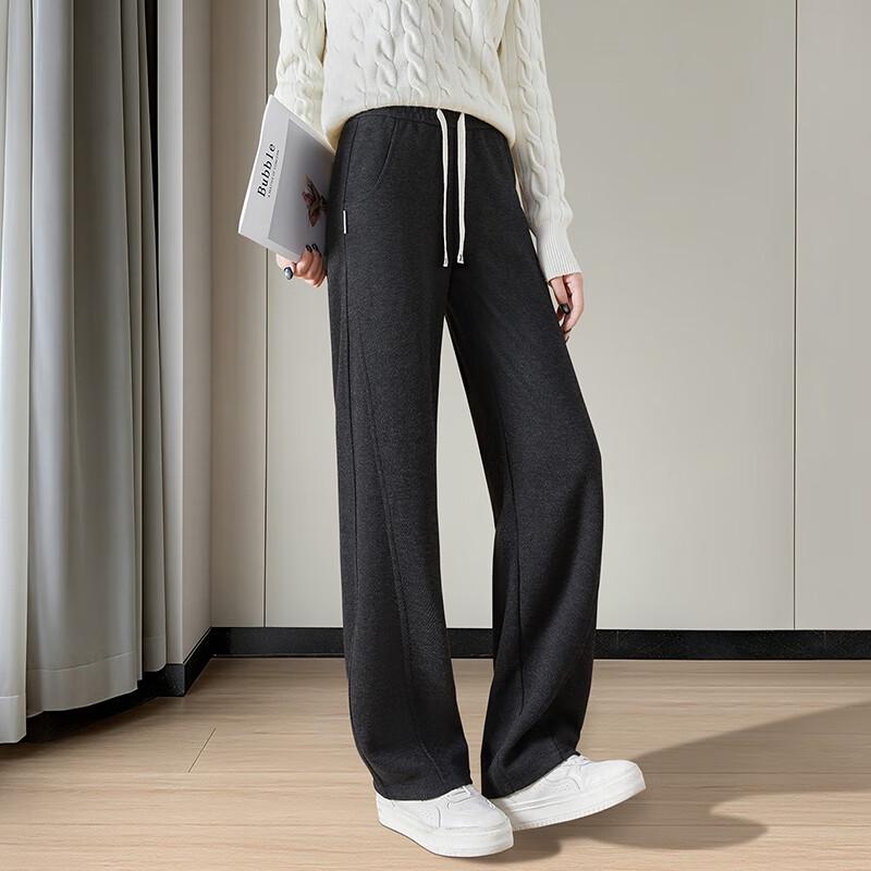 Women's Wool Blend Herringbone Casual Pants