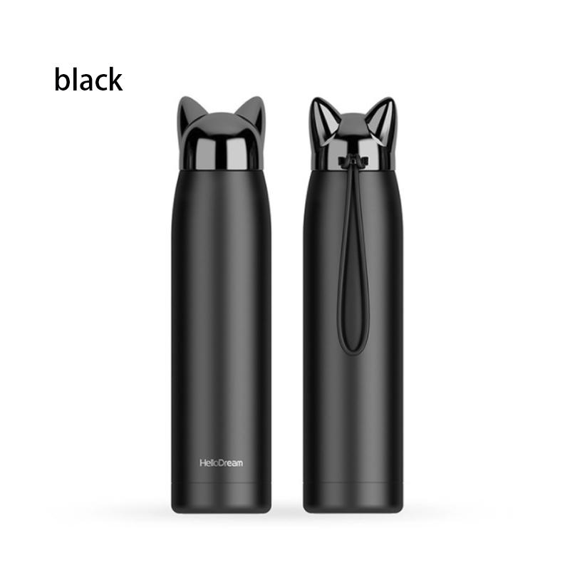 300/320ml Thermos Bottle Stainless Steel Vacuum Flasks Cute Cat Ear Thermal Cup Portable Travel Outdoor Mug for Coffee Tea Milk