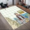 Pettson and Findus Flannel Pattern Square Carpet,Area Rug,Carpet Rug for Living Room Bedroom Sofa Playroom Decor,Non-slip Floor Mat