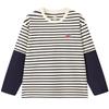 Полосатая футболка с имитацией двух предметов MQD для мальчика с длинным рукавом