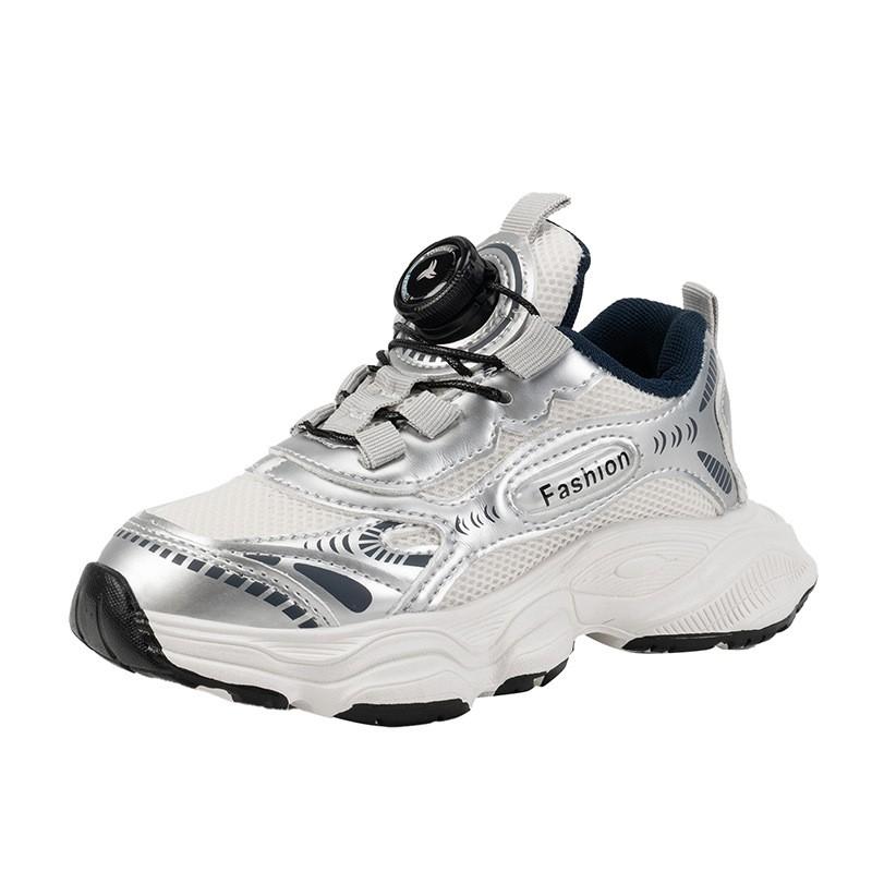 Youth style shoes Kids Lightweight Breathable Mesh Running Shoes With Rotating Buckle Boys Girls Ages 4-16