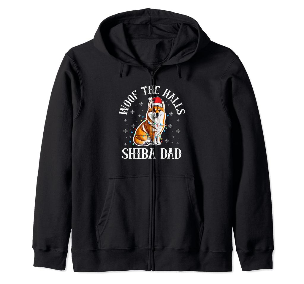 Christmas Shiba Inu Dad Dog Lover Owner Animal Rescue Zip Hoodie