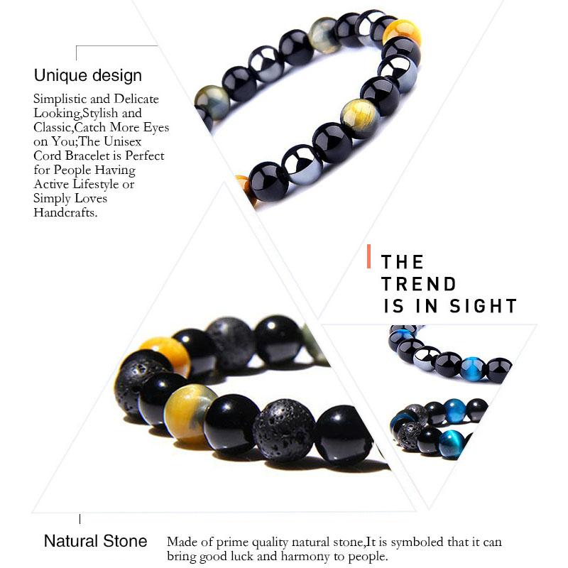 New Hematite Tiger Eye Pulsera Obsidian Bracelets Jewelry Soul Beads Natural Unisex