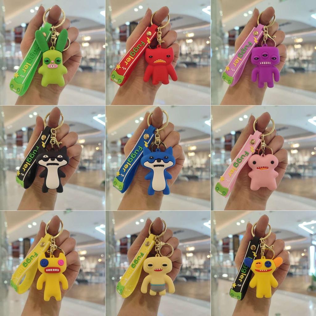 Cute Monster Teeth Keychain Bag Charm Funny Plush Doll Pendant With Big Teeth For Backpack Purse Decoration Gift