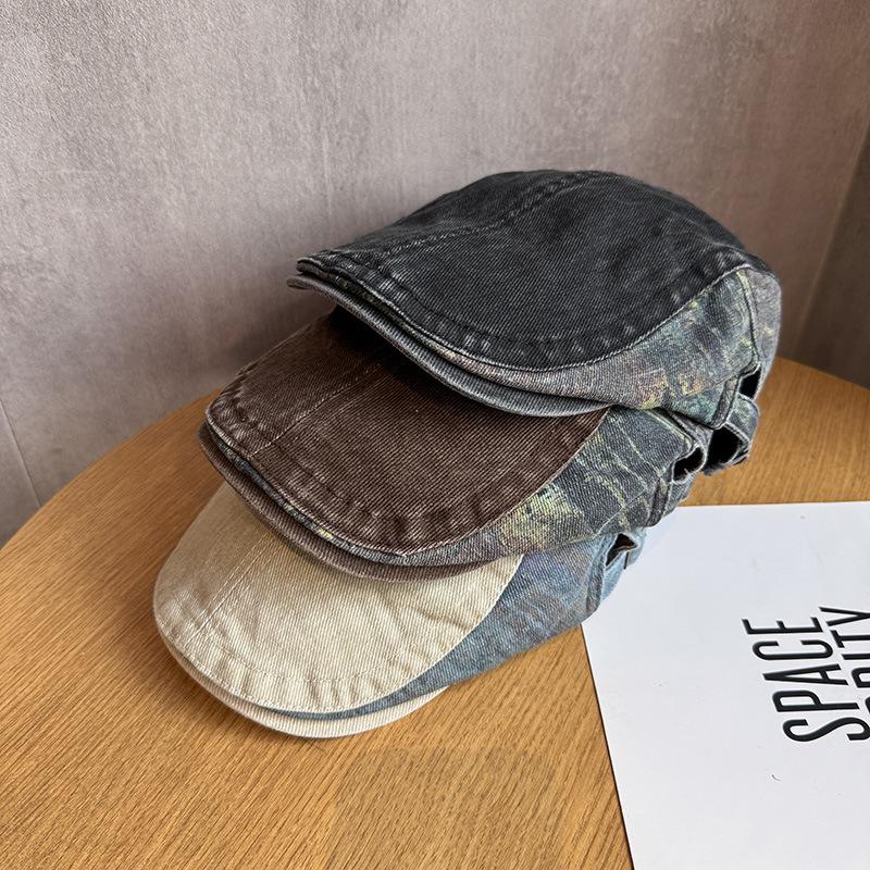 Simple color matching, washed and old forward hats, men's and women's street anti-cap, retro fashion subculture trend