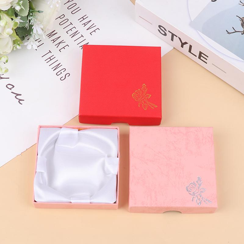 Квадратный футляр для упаковки ювелирных изделий с цветочным принтом, коробка для демонстрации браслетов, ожерелье, картонная подарочная коробка, органайзеры для ювелирных изделий