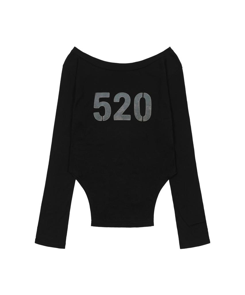 FANCY CLUB 520 Блузка с вырезом-лодочкой, прозрачная, с длинным рукавом (черный) F26Qb047