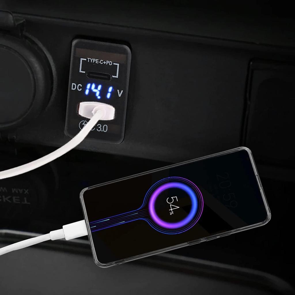 USB Автомобильное Зарядное Устройство Розетка Quick Charge 3.0 и PD USB C Порт Адаптер Розетки Питания для Автомобилей Toyota 12В/24В
