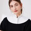Fashionable White Top Standing Collar Solid Color Women's Detachable Sweater Decorative Girls False Collar