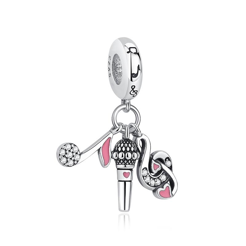 Шарм-бусины из серебра 925 пробы в виде нот и головки пианино, для браслетов, ожерелий, украшений для женщин, Оригинальный дизайн 'Любовь'