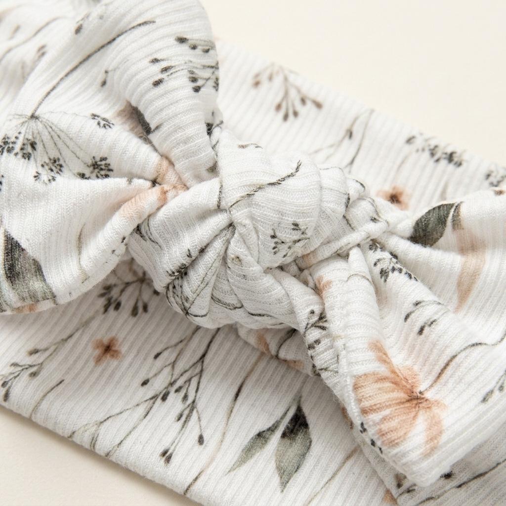 6 Pack Assorted Vintage Floral Ribbed Headbands for Girls Hand-tied Knot Turban Skin-friendly Traceless RTS