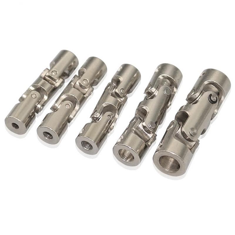 Boat Car Shaft Coupler 4/5/6/8/10mm Three-section Universal Joint Coupling Motor Connector with M3/M4 Screw Metal Cardan Joint