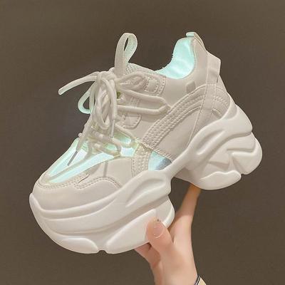 Летние женские новые белые туфли Raise the Bottom с открытым носком и небольшой сеткой, дышащие спортивные туфли