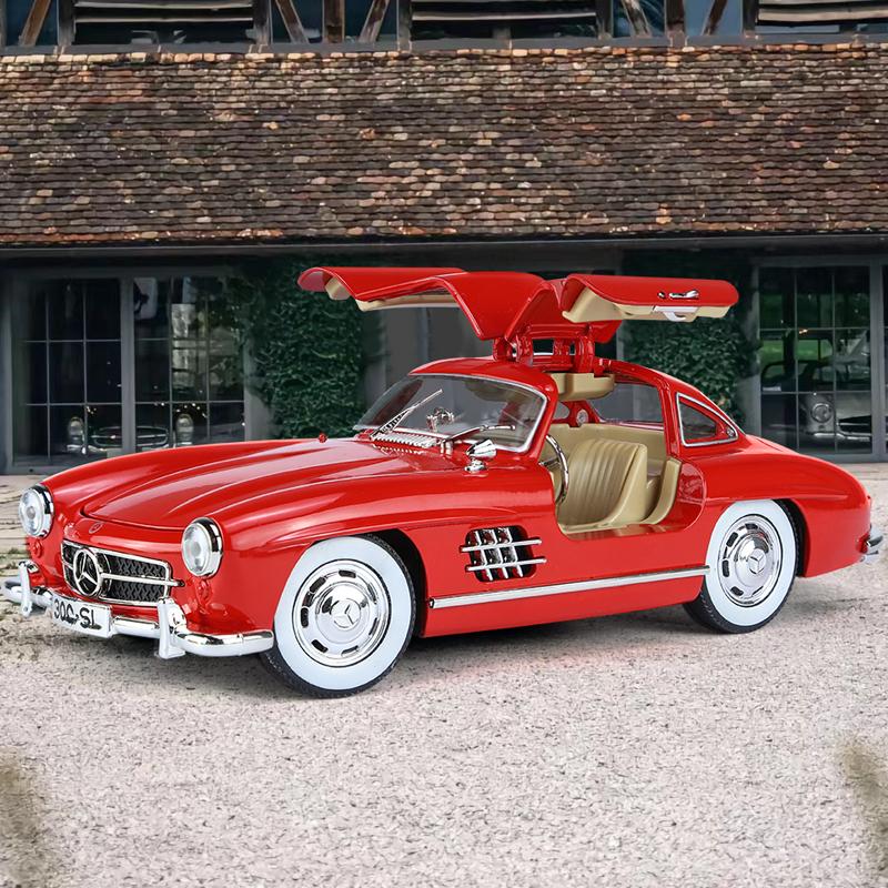 1:24 Benz 300SL 1936 Classic Car Alloy Diecast Car Model Sound Light Children's Toy Collectibles Hobbies Birthday Gifts