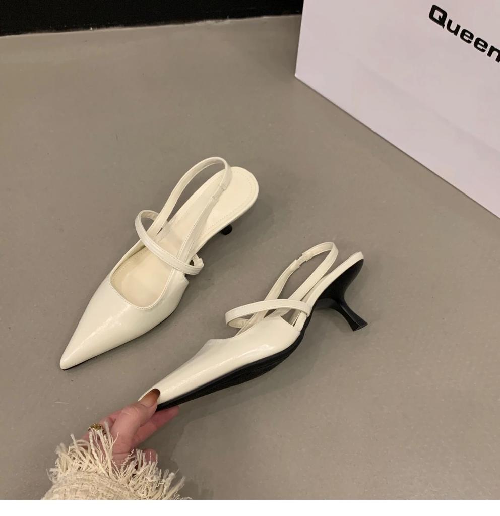 Fashion 4.5cm Summer Heels Shoes for Women New Fashion Thin Heel Pointed Toe Women Sandals Sexy Dress Party Women Heeled Shoes Pumps