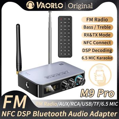 M9/M9Pro Bluetooth аудио приемник передатчик DSP беспроводной адаптер NFC/AUX/RCA/USB U-диск/TF/6.5 микрофон караоке/коаксиальный/FM радио
