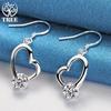 925 Sterling Silver Heart AAA Zircon Drop Earring Jewelry