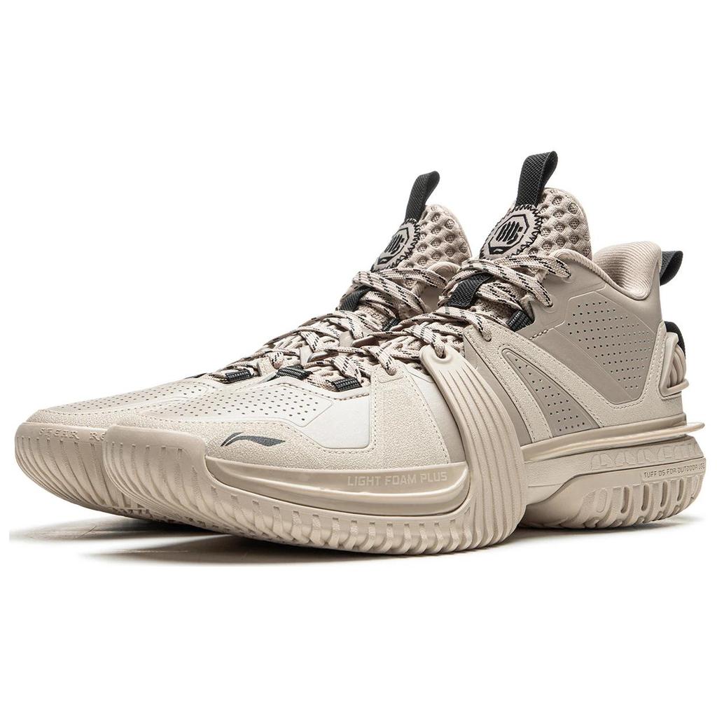 Li Ning Storm 2024 WNTR Амортизация Износостойкость Отскок Сцепление Высокие Баскетбольные Кроссовки Мужские Бежевые ABFU051-3