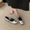 2025 New Silver Mary Jane Ballet Shoes - Shallow Mouth Single Strap with Soft Leather Lining, All-Day Comfort for Summer