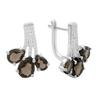 Silver Earrings with Natural Rauchtopaz (smoky Quartz) 6.183ct, Cubic Zirconia (2180463)