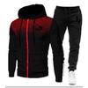 Mens Polka Dot Zip Hoodie Tracksuit Long Sleeve Casual Fall Fashion