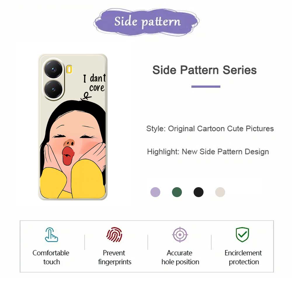 For Xiaomi Redmi Turbo 4 5G/Poco X7 Pro 5G Case Girl Holding Face Pattern Printing Straight Edge TPU Phone Back Cover