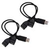 Dual USB Female Expansion Cable with USB A2.0 Male Connector Charging Data Cable for Simultaneous Charging
