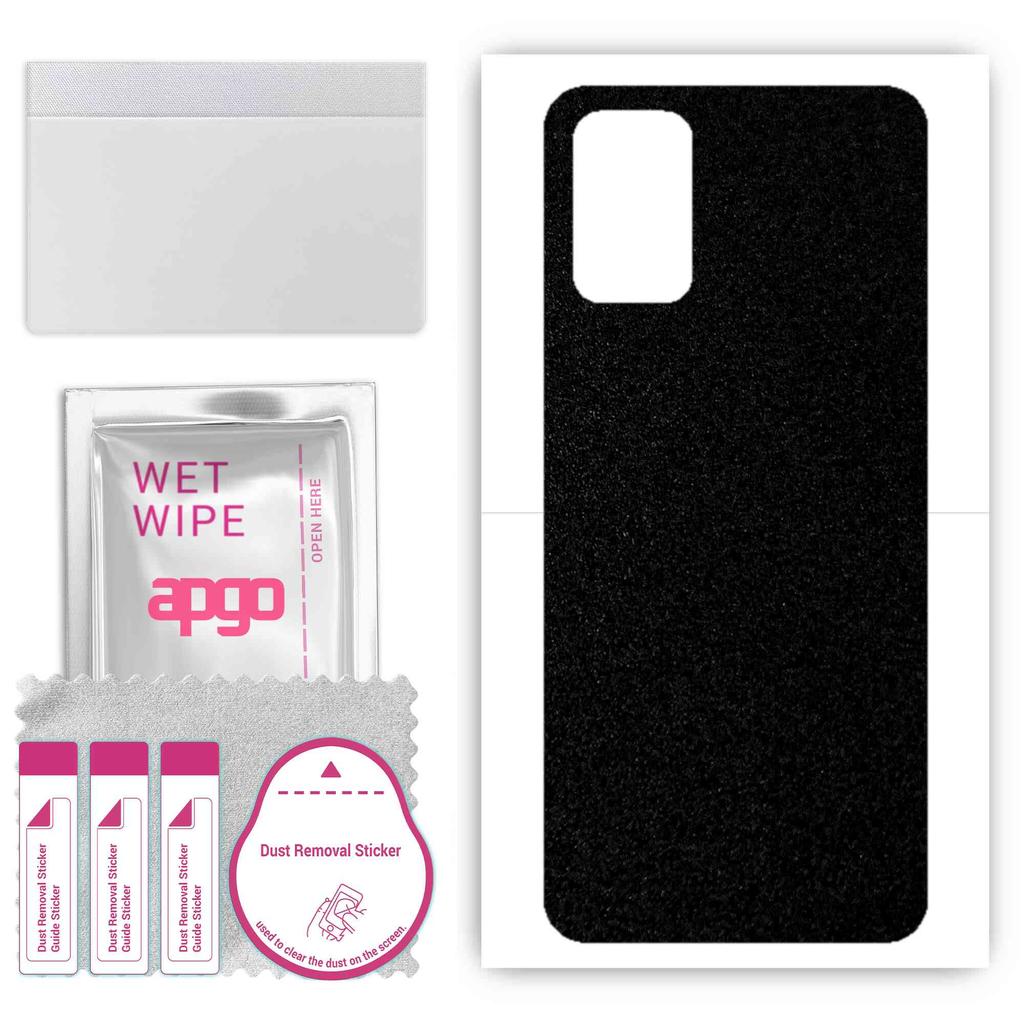 apgo Protective Skin Sticker for the back compatible with Samsung Galaxy A02s, Wrap Film, Foil, Vinyl - Pattern Matte Black