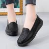 Spring New Leather Cow Tendon Soft Sole Casual Shoes Shallow Women's Single Shoes Non-slip Large Mother's Shoes 2023