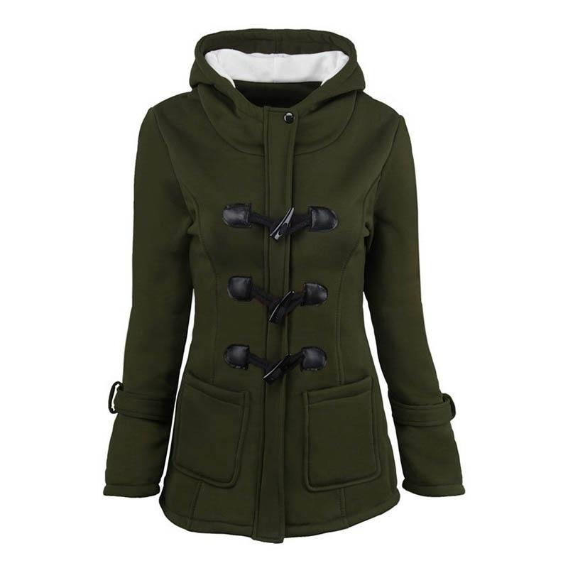 Модное женское зимнее пальто с капюшоном, застежка-коготь, женская классическая куртка из смесовой шерсти, большие размеры S-6XL