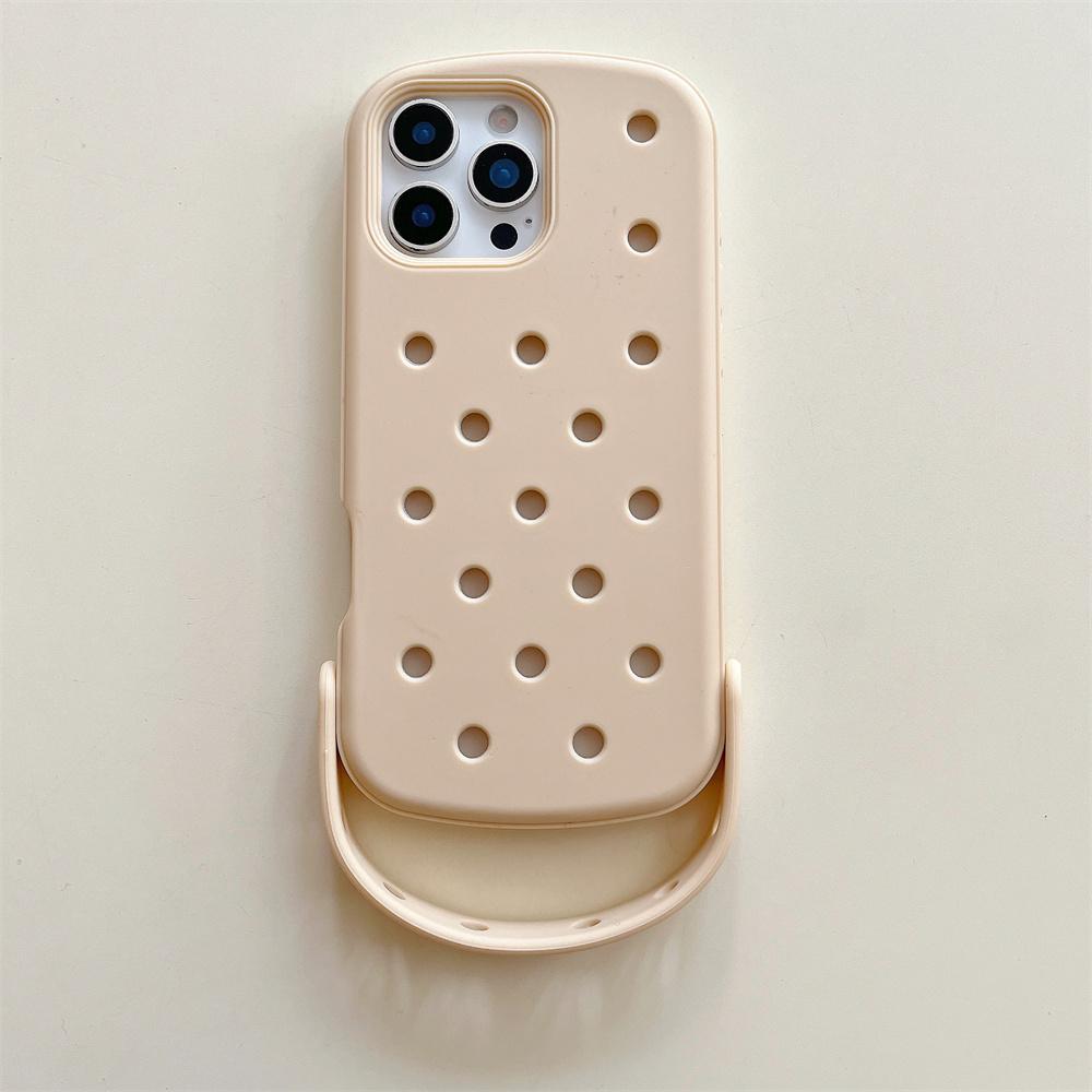 Для Crocs Подвески DIY Держатель для браслета Чехол для телефона Для iPhone 17 16 15 14 Pro Max Air 13 Однотонный Мягкий Силиконовый Задний Чехол