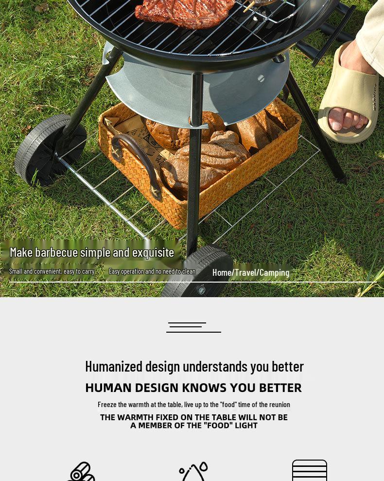 Portable Outdoor Apple BBQ Grill for Camping and Courtyard