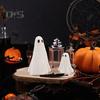 2 шт. Фигурка привидения на Хэллоуин, скульптура привидения из смолы, милая белая статуэтка привидения, центральные украшения для домашнего стола, мини-украшение привидения для кухонной полки, камина