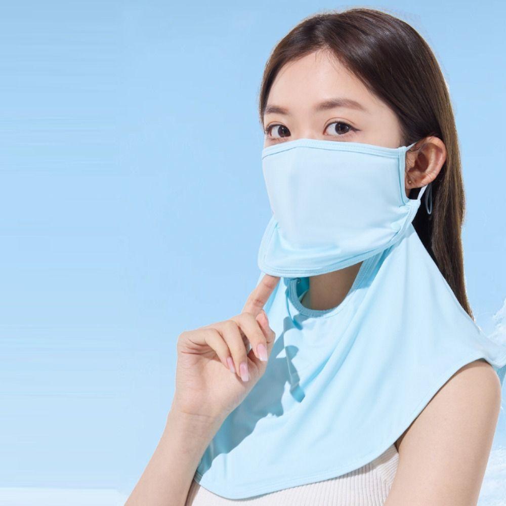 UV Protection Summer Face Scarves Sun Proof Windproof Bib New Ice Silk Mask
