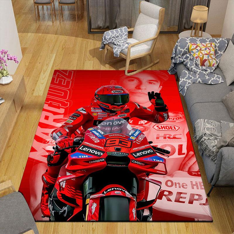Marquez Flannel Printed Carpet, Home Sofa Decoration for Living Room & Bedroom, Non‑Slip Play Flannel Floor Mat for Game Room