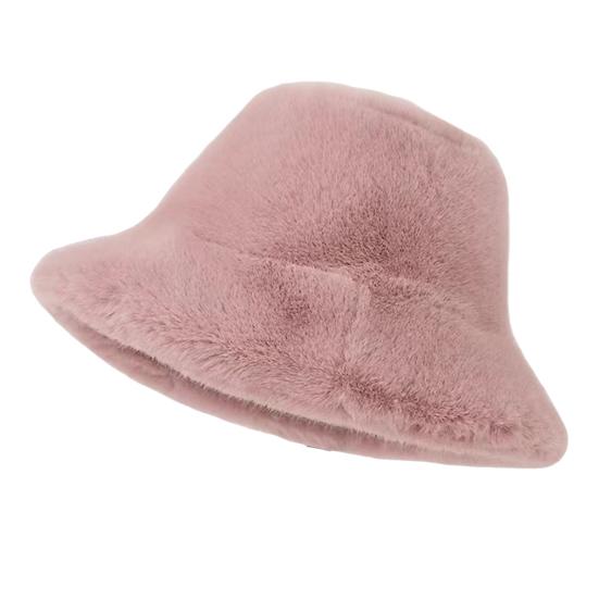 Women Winter Hat Thick Fuzzy Plush Faux Fur Heat Retention Windproof Fisherman Hat Short