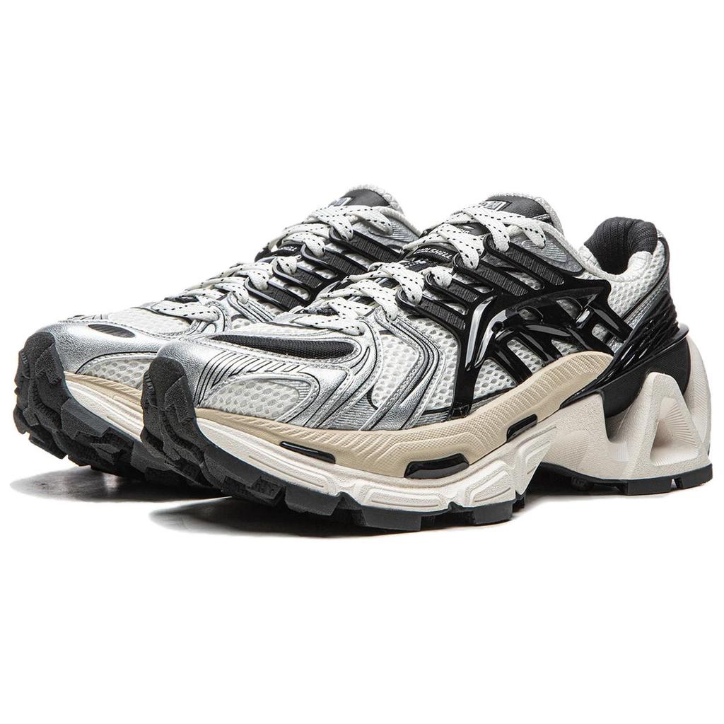 Li Ning Lijun Ace 3.0 Универсальные Удобные Прочные Дышащие Низкие Папины Кроссовки Женская кроссовка Серебристо-Черные AZGW308-4