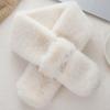 Pearl Scarf Women'S Winter Plush Scarf Rex Rabbit Hair Korean Version Warm Scarf Cross Versatile Girl Scarf