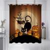 1 шт. 180x180 см занавеска для душа с изображением оранжевого, черного кота и тыквы на Хэллоуин, водонепроницаемая и устойчивая к плесени