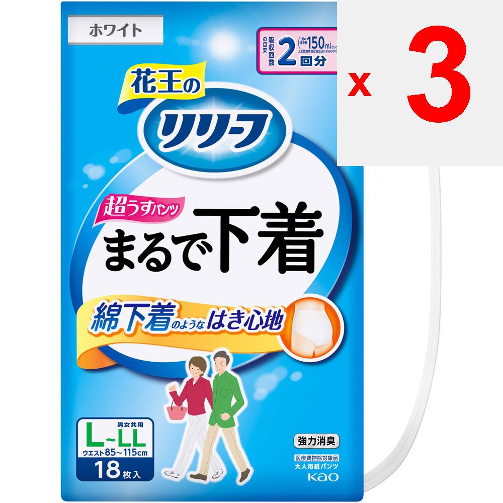 KAO Тип брюк Relief: нижнее белье (2 раза) Л 18шт.. Тонкие подгузники для взрослых: Тип брюк Тонкий тип