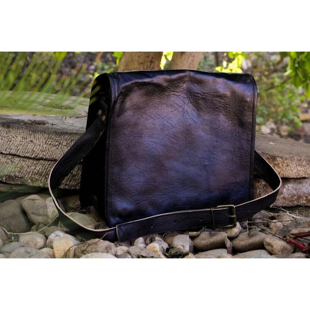 Мужская винтажная сумка-портфель для ноутбука из натуральной кожи черного цвета, портфель-портфель 15 дюймов