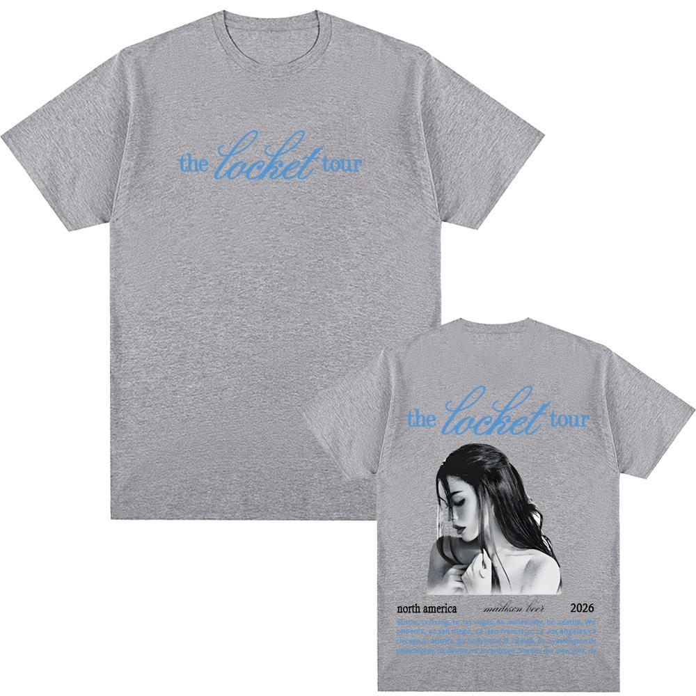 Футболка Madison Beer Locket Tour 2026 Только даты Североамериканского тура Мерч с концерта Madison Beer 100% Хлопок Высококачественная футболка