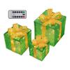 3 Pcs Christmas Lighted Gift Boxes with Bow LED Light Up Present Boxes for Indoor Outdoor Home Porch Xmas Tree Party Decor