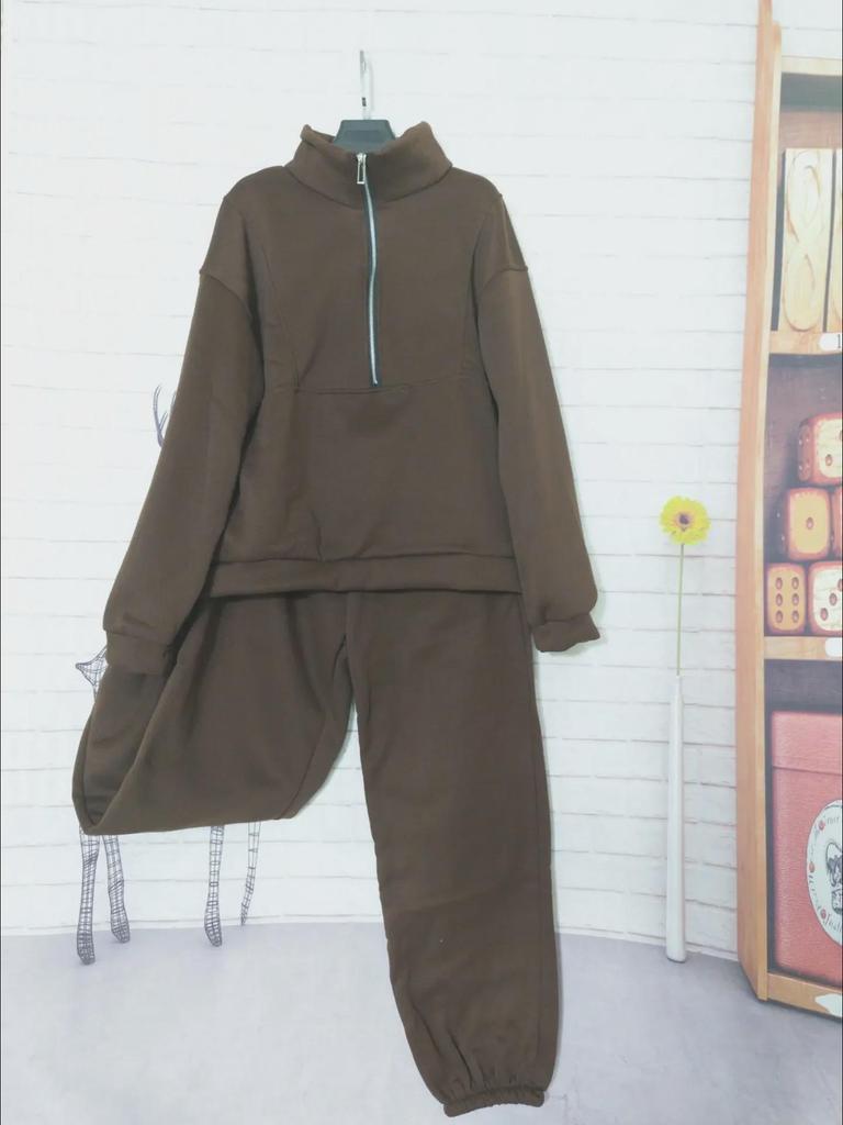 Женский флисовый костюм-двойка из свитера осень/зима 2023 г.: Европейская и американская уличная мода