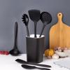 Черный силиконовый кухонный набор кухонных принадлежностей с антипригарным покрытием кухонные принадлежности инструменты для готовки ложка лопатка дуршлаг ложка инструменты гаджет аксессуары
