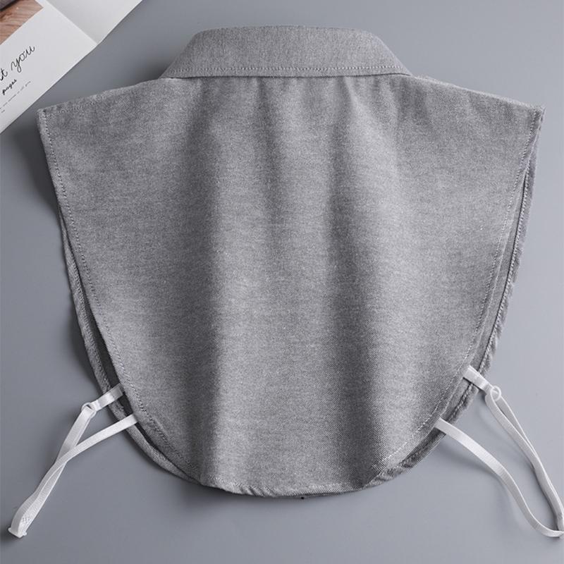 Mens Office Detachable Dickey Solid Color Button False Collar Lapel Half Shirt